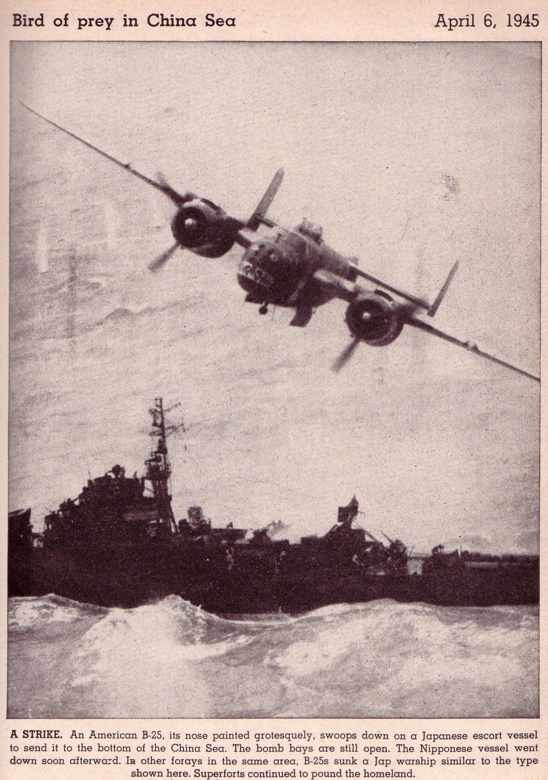 Japanese Ships being Sunk
