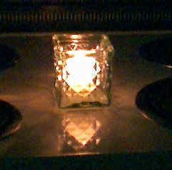 Candle in darkness