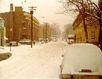 View of our street and the snow walker