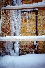 Icy drainpipe!