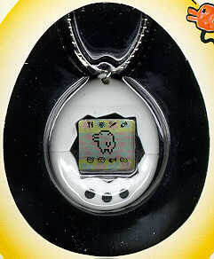 White with black Tamagotchi