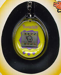 Yellow with purple Tamagotchi